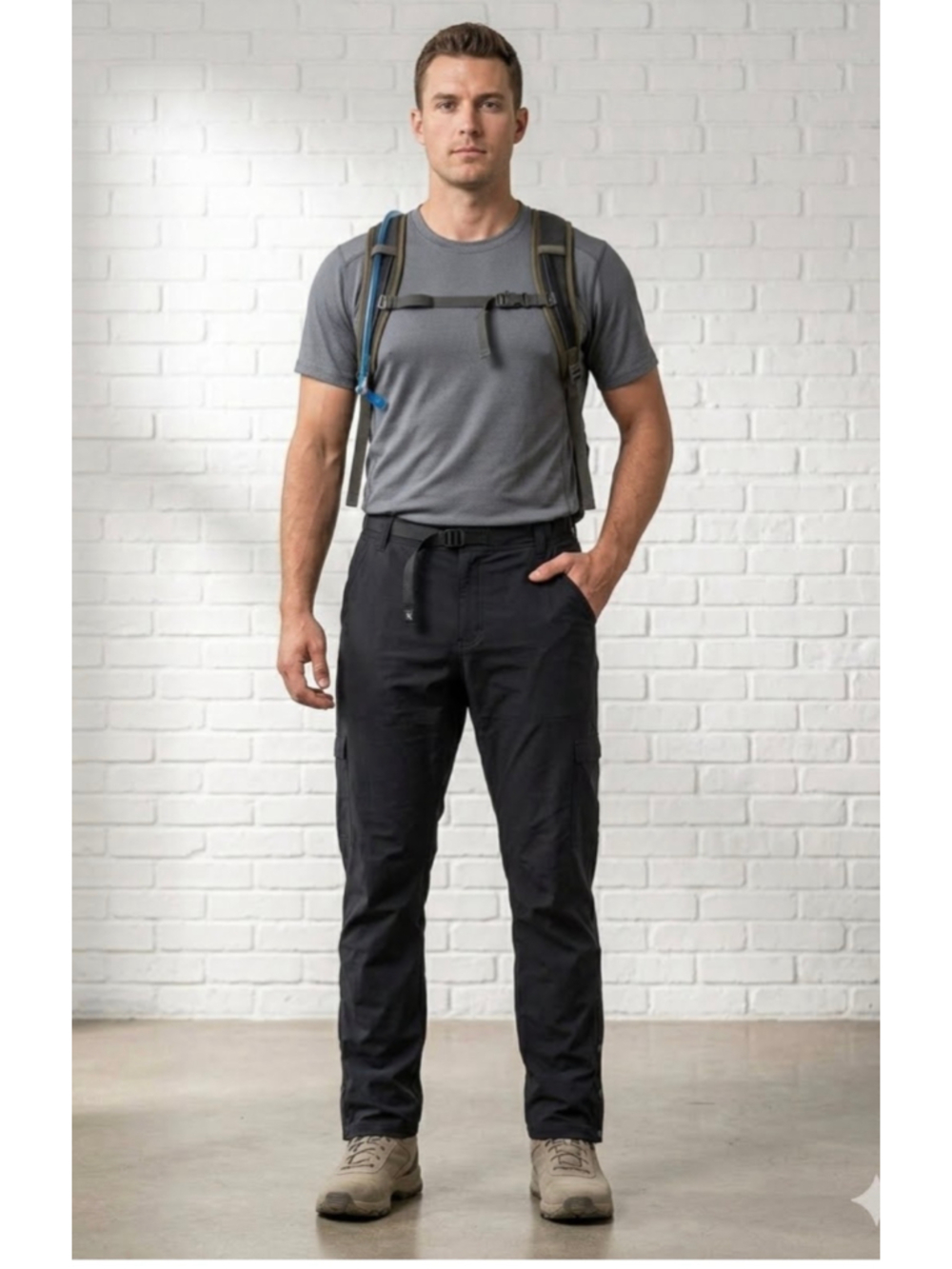 Men's prAna Cargo Pants size 42x34 Black Adjustable Waist Zion Slim Pants NEW - Picture 4 of 16